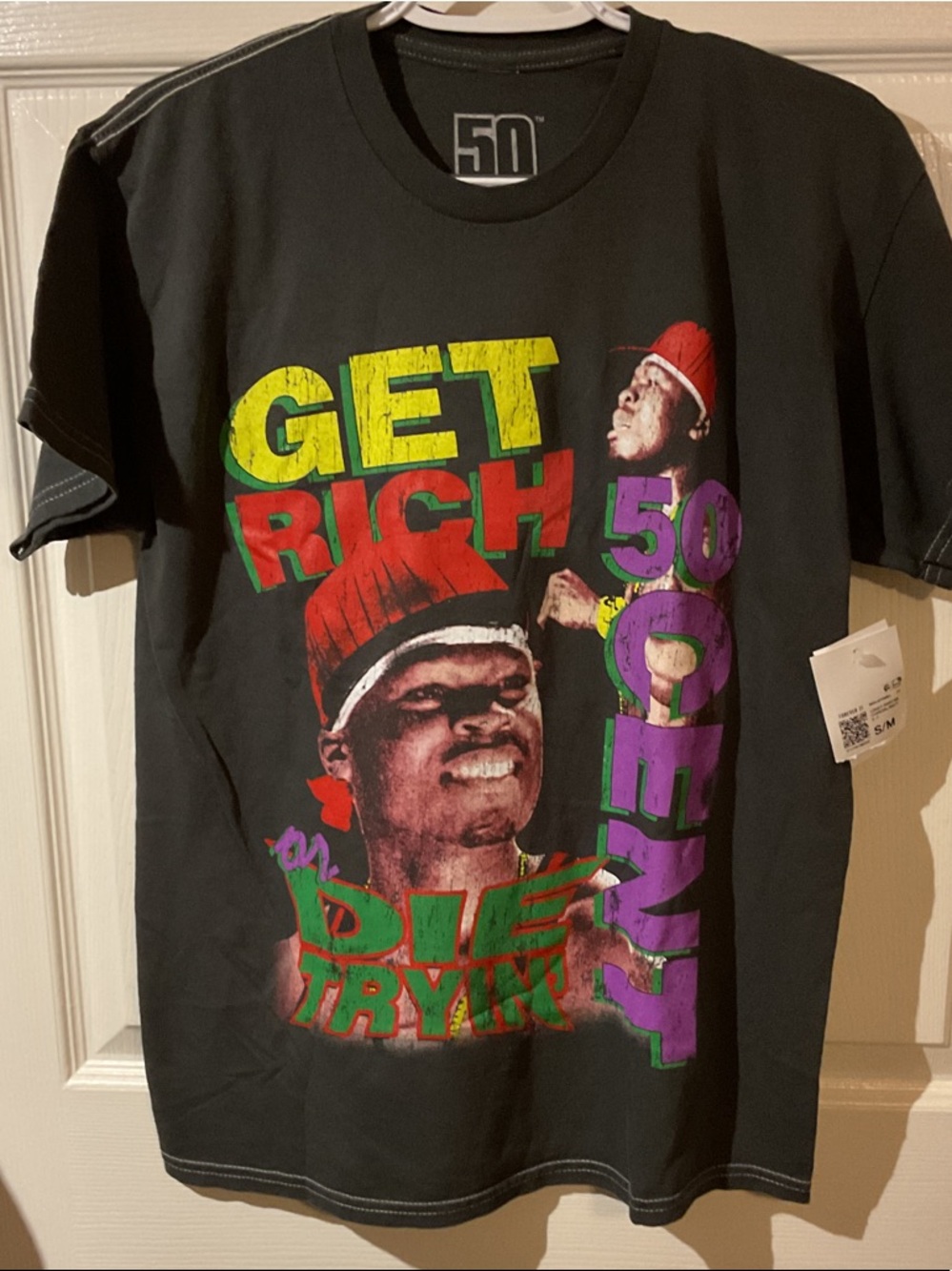 NWT 50 CENT Black Graphic 'Get Rich or Die Tryin'' Short Sleeve Tee